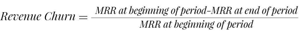 startup revenue churn rate formula